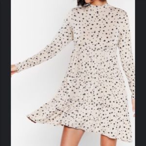 🖤🤍Nasty Gal High Neck Spotted Mini Dress🤍🖤